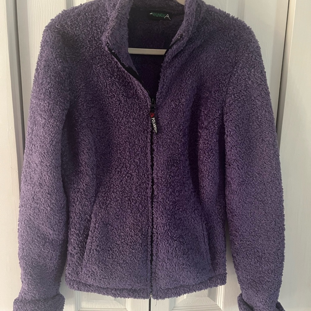 Avalanche Fuzzy Purple Fleece Full Zip‎ Jacket Long Sleeve Size M/L Polartec
